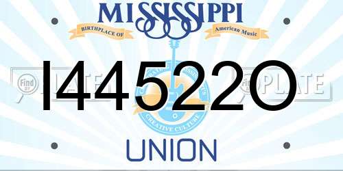 I44522O Mississippi License Plate