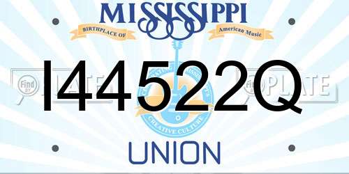 I44522Q Mississippi License Plate