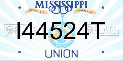 I44524T Mississippi License Plate