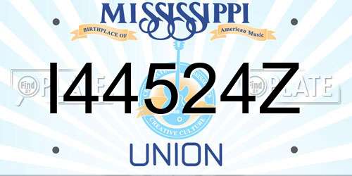 I44524Z Mississippi License Plate