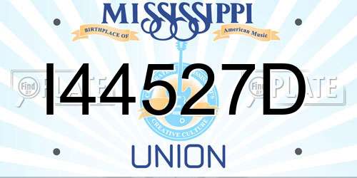 I44527D Mississippi License Plate