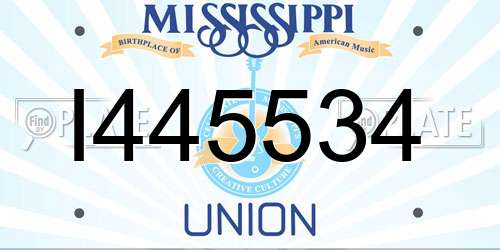 I445534 Mississippi License Plate