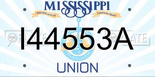 I44553A Mississippi License Plate