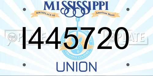 I445720 Mississippi License Plate
