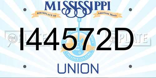 I44572D Mississippi License Plate