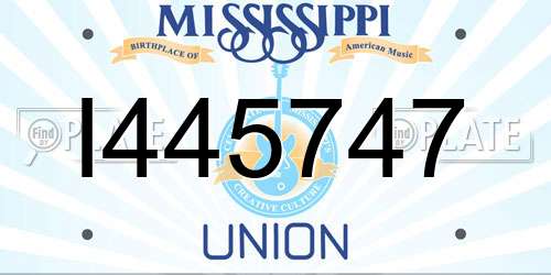 I445747 Mississippi License Plate