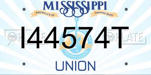 I44574T Mississippi License Plate