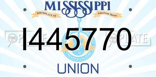 I445770 Mississippi License Plate