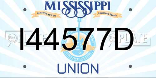 I44577D Mississippi License Plate