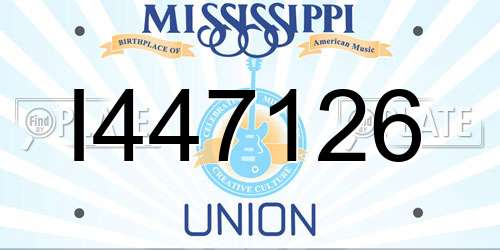 I447126 Mississippi License Plate
