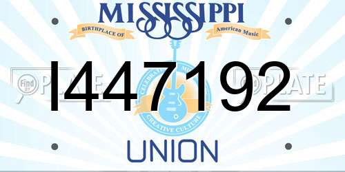 I447192 Mississippi License Plate
