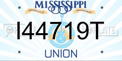 I44719T Mississippi License Plate