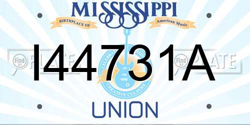 I44731A Mississippi License Plate