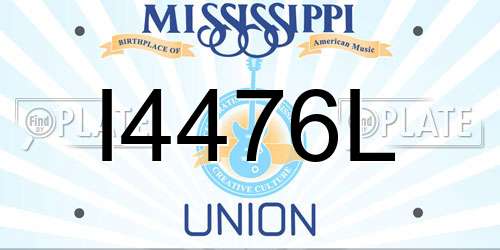 I4476L Mississippi License Plate