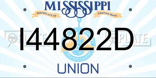 I44822D Mississippi License Plate