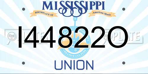 I44822O Mississippi License Plate