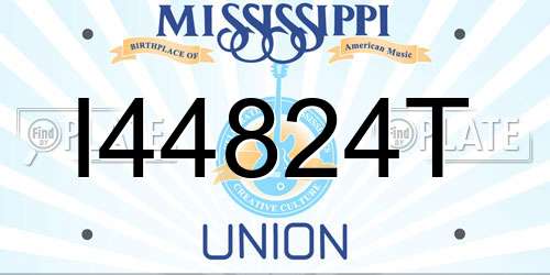 I44824T Mississippi License Plate