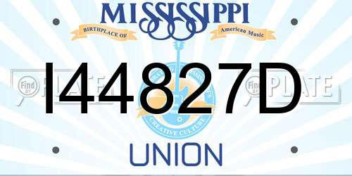 I44827D Mississippi License Plate