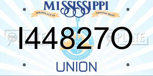 I44827O Mississippi License Plate