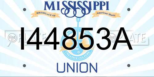 I44853A Mississippi License Plate