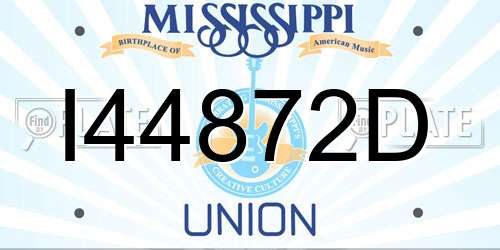 I44872D Mississippi License Plate
