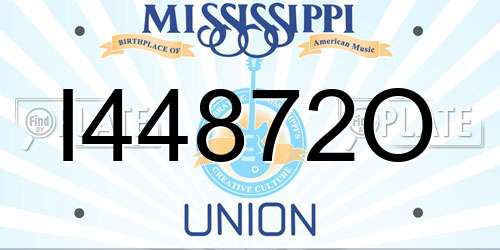 I44872O Mississippi License Plate