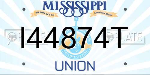 I44874T Mississippi License Plate