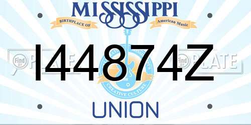 I44874Z Mississippi License Plate