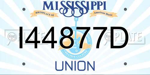 I44877D Mississippi License Plate