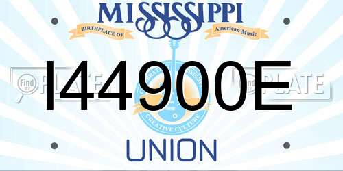 I44900E Mississippi License Plate