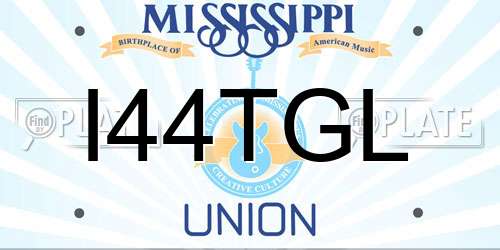 I44TGL Mississippi License Plate