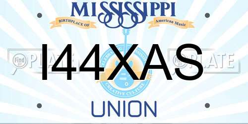 I44XAS Mississippi License Plate