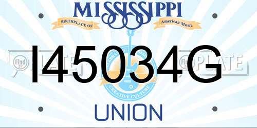 I45034G Mississippi License Plate
