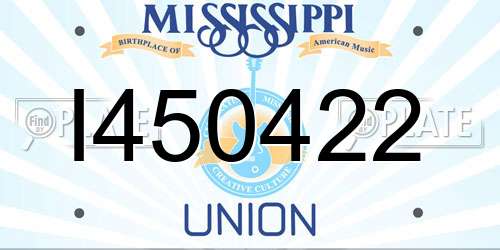 I450422 Mississippi License Plate