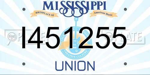 I451255 Mississippi License Plate