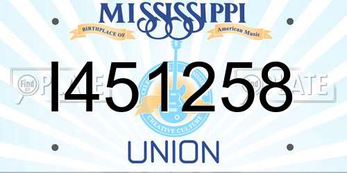 I451258 Mississippi License Plate