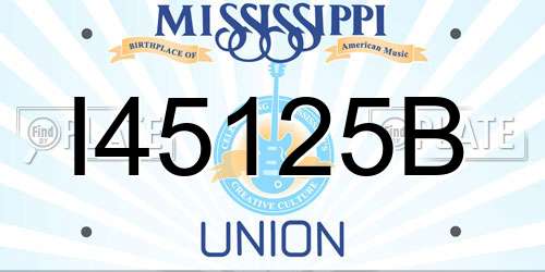 I45125B Mississippi License Plate