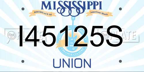 I45125S Mississippi License Plate