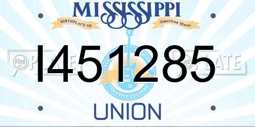 I451285 Mississippi License Plate