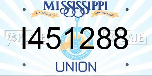I451288 Mississippi License Plate