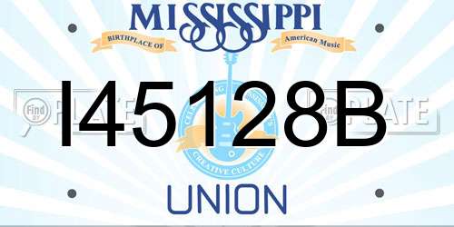 I45128B Mississippi License Plate