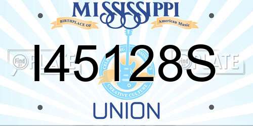I45128S Mississippi License Plate