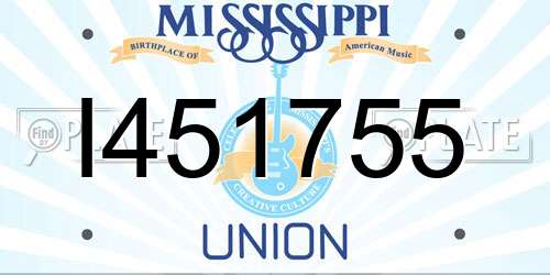 I451755 Mississippi License Plate