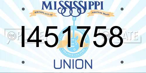 I451758 Mississippi License Plate