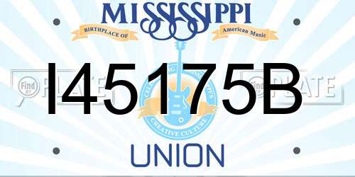 I45175B Mississippi License Plate