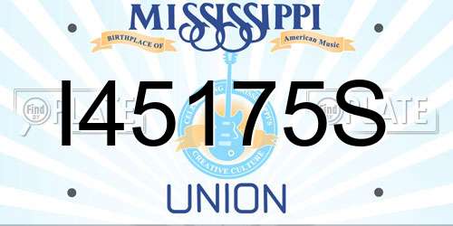 I45175S Mississippi License Plate