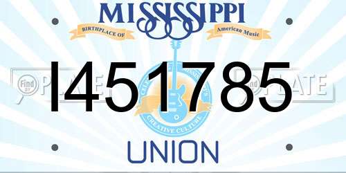 I451785 Mississippi License Plate