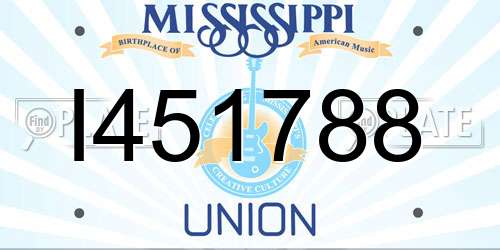 I451788 Mississippi License Plate