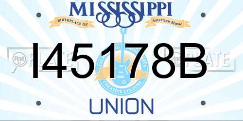 I45178B Mississippi License Plate