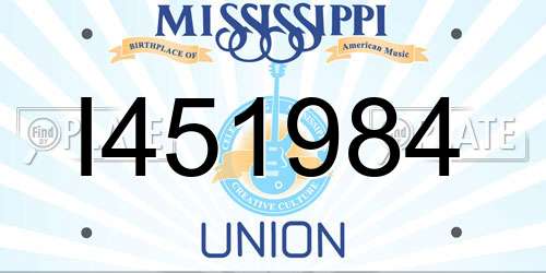 I451984 Mississippi License Plate